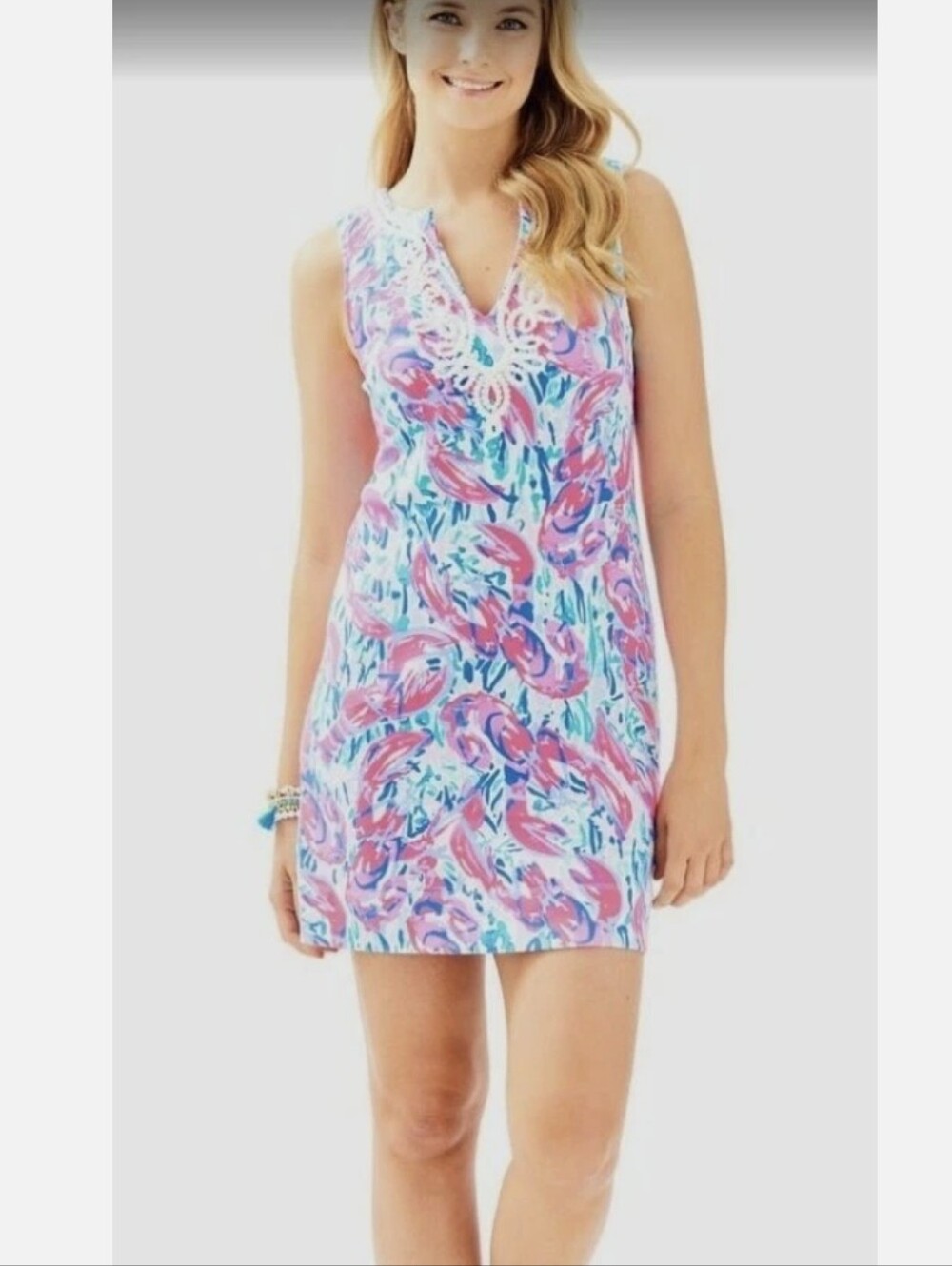 Lilly Pulitzer Harper Shift Dress In Cosmic Coral Cracked Up Size Small